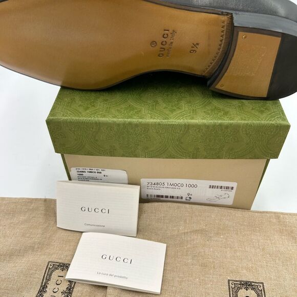 Men’s Gucci bamboo horse bit leather loafers size 9. 5 fits 10 US made Italy - Picture 5 of 11